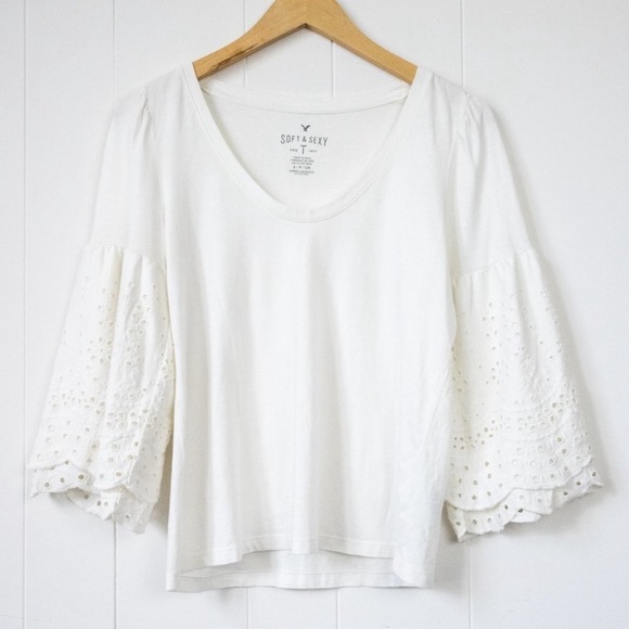 American Eagle Soft & Sexy Bell Eyelet Top, Small - Picture 4 of 13
